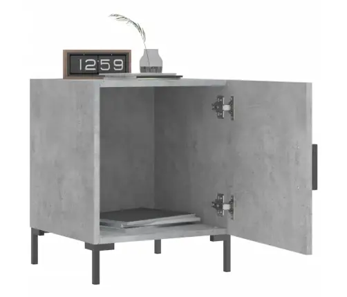 Naktsskapītis, Betona Pelēks, 40X40X50 Cm, Inženierijas Koks Vidaxl