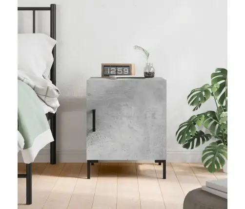 Naktsskapītis, Betona Pelēks, 40X40X50 Cm, Inženierijas Koks Vidaxl