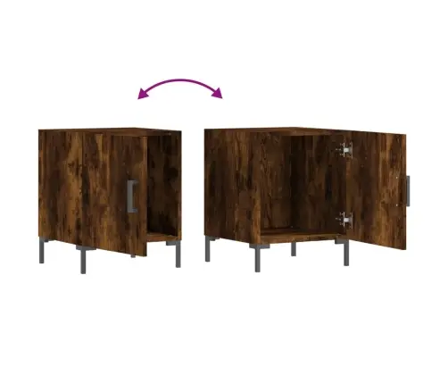 Öökapid 2 Tk, Suitsutatud Tamm, 40 X 40 X 50 cm Tehispuit