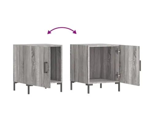 Naktsskapītis, Pelēcīga Ozola, 40X40X50 Cm, Inženierijas Koks Vidaxl