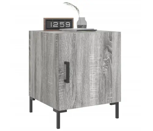 Naktsskapītis, Pelēcīga Ozola, 40X40X50 Cm, Inženierijas Koks Vidaxl