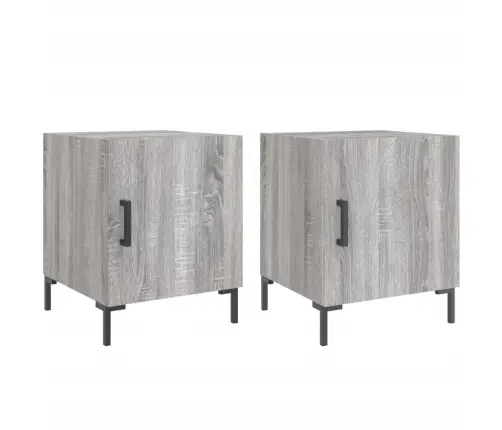 Naktinės Spintelės, 2Vnt., Pilkos Ąžuolo, 40X40X50cm Mediena