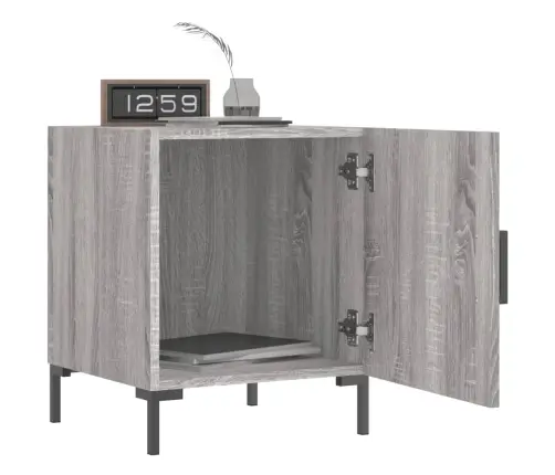 Naktinės Spintelės, 2Vnt., Pilkos Ąžuolo, 40X40X50cm Mediena