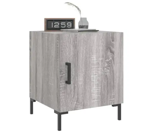Naktinės Spintelės, 2Vnt., Pilkos Ąžuolo, 40X40X50cm Mediena