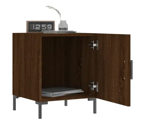 Naktinės Spintelės, 2Vnt., Rudos Ąžuolo, 40X40X50cm Mediena Naktinės Spintelės, 2Vnt., Rudos Ąžuolo, 40X40X50cm Mediena