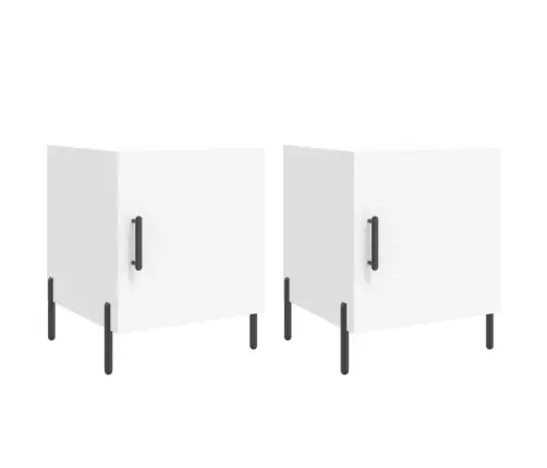 Naktsskapīši, 2 Gab., Balti, 40X40X50 Cm, Inženierijas Koks Vidaxl