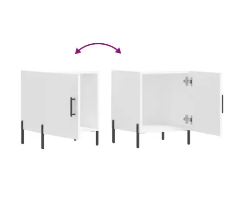 Naktsskapīši, 2 Gab., Balti, 40X40X50 Cm, Inženierijas Koks Vidaxl