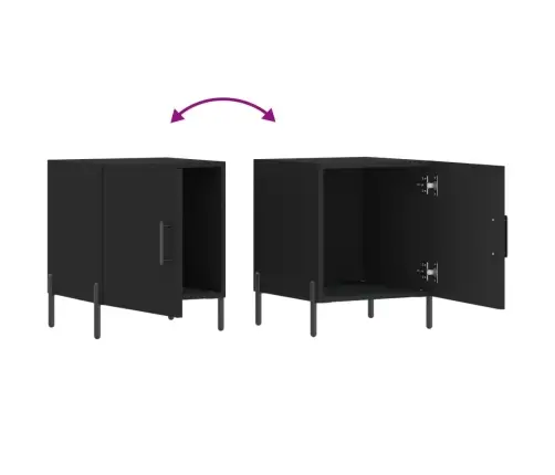 Naktsskapīši, 2 Gab., Melni, 40X40X50 Cm, Inženierijas Koks Vidaxl