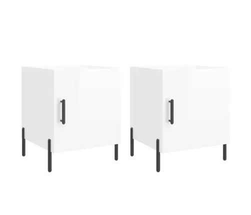 Naktsskapīši, 2 Gab., Balti, 40X40X50 Cm, Inženierijas Koks Vidaxl