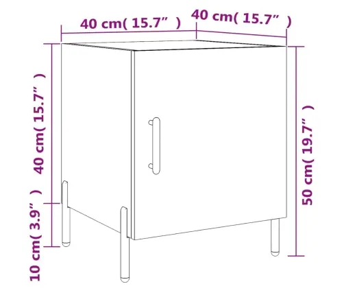 Öökapp, Sonoma Tamm, 40 X 40 X 50 cm Tehispuit