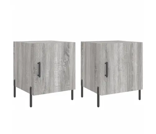Naktinės Spintelės, 2Vnt., Pilkos Ąžuolo, 40X40X50cm Mediena