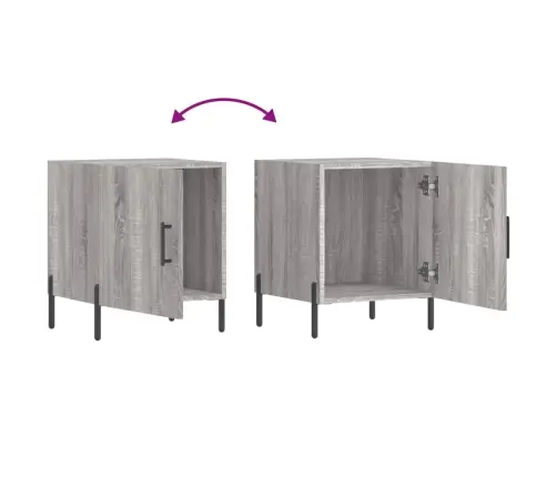 Naktinės Spintelės, 2Vnt., Pilkos Ąžuolo, 40X40X50cm Mediena