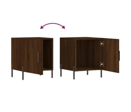 Naktinės Spintelės, 2Vnt., Rudos Ąžuolo, 40X40X50cm Mediena