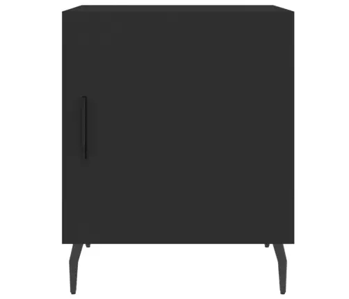 Naktinės Spintelės, 2Vnt., Juodos, 40X40X50cm Apdirbta Mediena