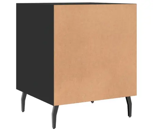 Naktinės Spintelės, 2Vnt., Juodos, 40X40X50cm Apdirbta Mediena