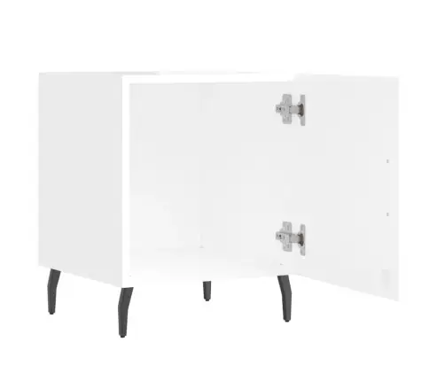 Öökapid 2 Tk, Kõrgläikega Valge, 40 X 40 X 50 cm Tehispuit