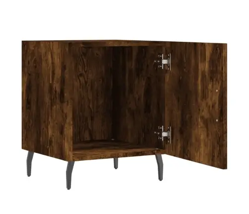 Naktinė Spintelė, Dūminio Ąžuolo, 40X40X50cm Apdirbta Mediena