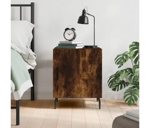 Naktinė Spintelė, Dūminio Ąžuolo, 40X40X50cm Apdirbta Mediena