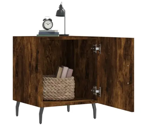 Naktinės Spintelės, 2Vnt., Dūminio Ąžuolo, 40X40X50cm Mediena