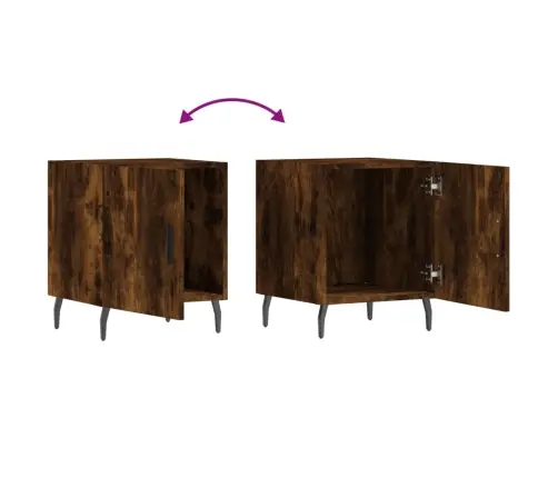 Naktinės Spintelės, 2Vnt., Dūminio Ąžuolo, 40X40X50cm Mediena