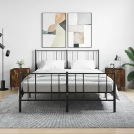 Naktinės Spintelės, 2Vnt., Dūminio Ąžuolo, 40X40X50cm Mediena