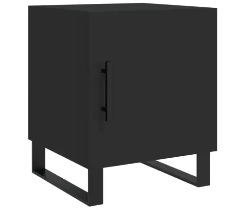 Naktinės Spintelės, 2Vnt., Juodos, 40X40X50cm Apdirbta Mediena