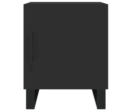Naktinės Spintelės, 2Vnt., Juodos, 40X40X50cm Apdirbta Mediena