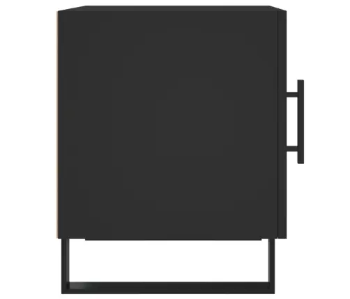 Naktinės Spintelės, 2Vnt., Juodos, 40X40X50cm Apdirbta Mediena