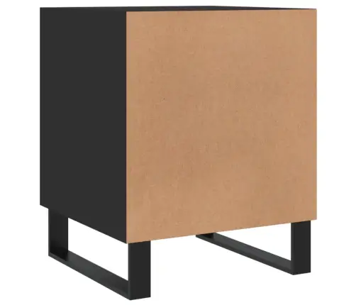 Naktinės Spintelės, 2Vnt., Juodos, 40X40X50cm Apdirbta Mediena