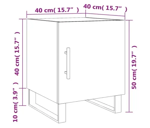 Naktsgaldiņš, Spīdīgi Balts, 40X40X50 Cm, Inženierijas Koks Vidaxl