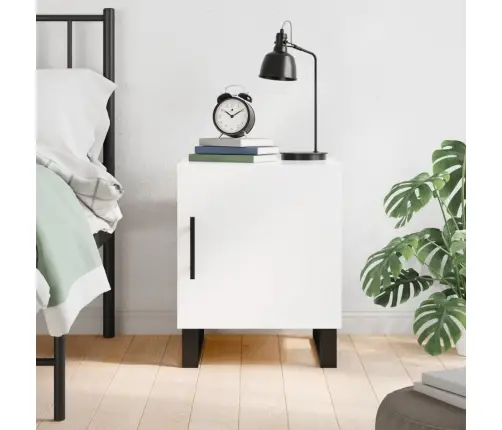 Naktsgaldiņš, Spīdīgi Balts, 40X40X50 Cm, Inženierijas Koks Vidaxl