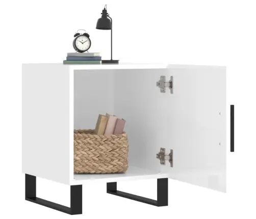 Naktinės Spintelės, 2Vnt., Baltos, 40X40X50cm Apdirbta Mediena