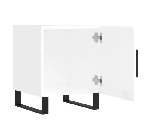 Naktinės Spintelės, 2Vnt., Baltos, 40X40X50cm Apdirbta Mediena