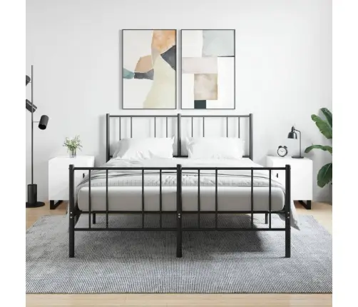 Naktinės Spintelės, 2Vnt., Baltos, 40X40X50cm Apdirbta Mediena