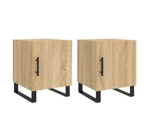 Naktinės Spintelės, 2Vnt., Sonoma Ąžuolo, 40X40X50cm Mediena
