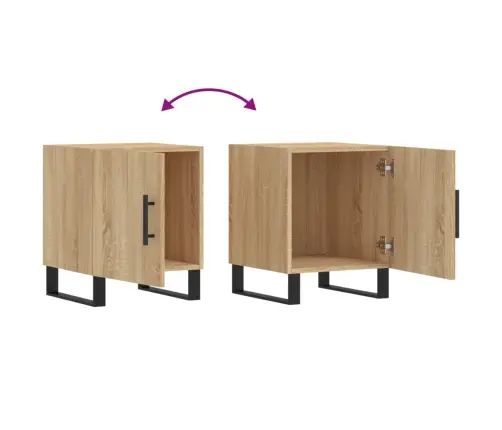 Naktinės Spintelės, 2Vnt., Sonoma Ąžuolo, 40X40X50cm Mediena