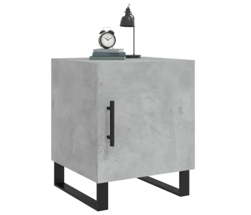 Naktinės Spintelės, 2Vnt., Betono Pilkos, 40X40X50cm Mediena
