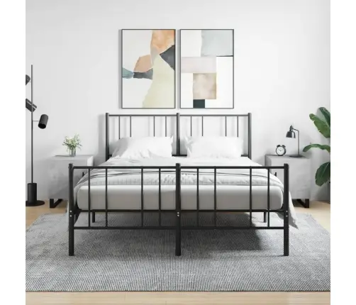 Naktinės Spintelės, 2Vnt., Betono Pilkos, 40X40X50cm Mediena