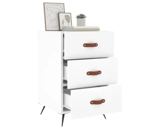 Naktsskapītis, Balts, 40X40X66 Cm, Inženierijas Koks Vidaxl