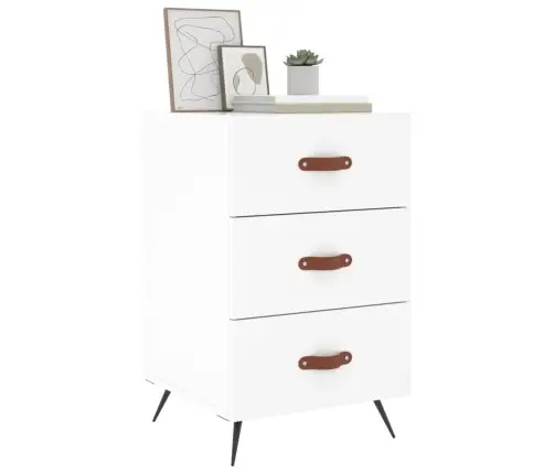 Naktsskapītis, Balts, 40X40X66 Cm, Inženierijas Koks Vidaxl