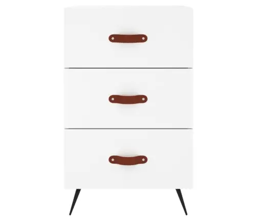 Naktsskapītis, Balts, 40X40X66 Cm, Inženierijas Koks Vidaxl