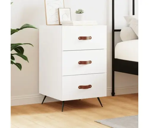 Naktsskapītis, Balts, 40X40X66 Cm, Inženierijas Koks Vidaxl