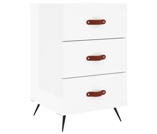 Naktinė Spintelė, Balta, 40X40X66cm Apdirbta Mediena, Blizgi