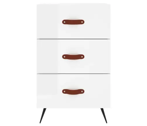 Naktinė Spintelė, Balta, 40X40X66cm Apdirbta Mediena, Blizgi