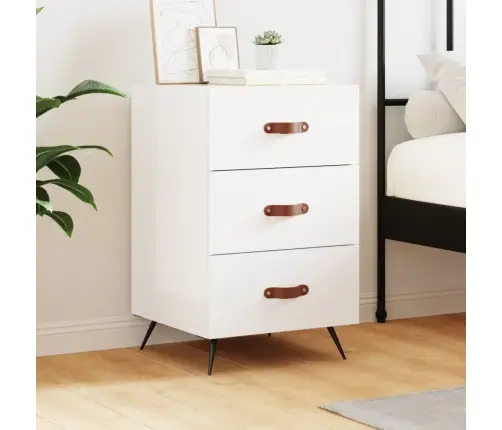 Naktinė Spintelė, Balta, 40X40X66cm Apdirbta Mediena, Blizgi