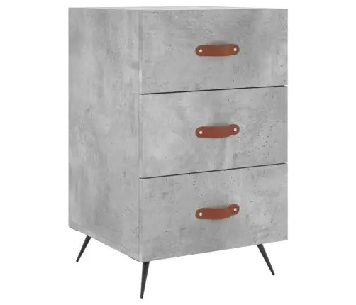 Naktsskapītis, Betona Pelēks, 40X40X66 Cm, Inženierijas Koks Vidaxl