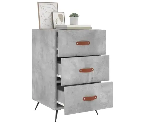 Naktsskapītis, Betona Pelēks, 40X40X66 Cm, Inženierijas Koks Vidaxl