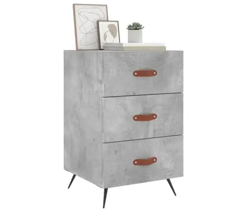 Naktsskapītis, Betona Pelēks, 40X40X66 Cm, Inženierijas Koks Vidaxl