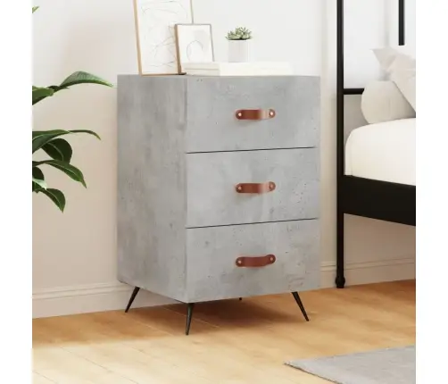 Naktsskapītis, Betona Pelēks, 40X40X66 Cm, Inženierijas Koks Vidaxl