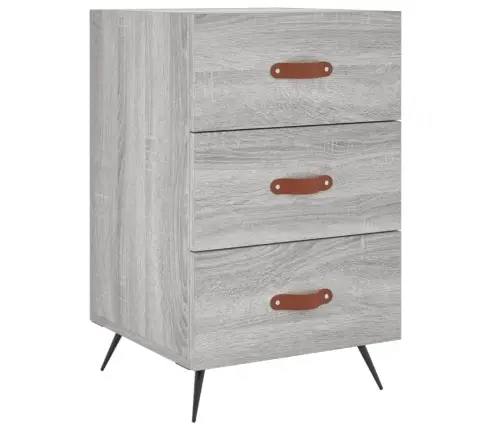 Naktsskapītis, Pelēka Ozolkoka, 40X40X66 Cm, Inženierijas Koks Vidaxl